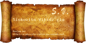 Siskovits Viktória névjegykártya