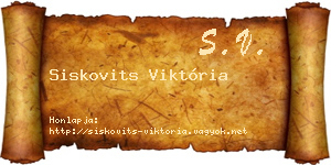 Siskovits Viktória névjegykártya